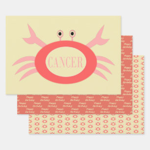 Cancer Star Sign Crab Custom Wrapping Paper Sheet