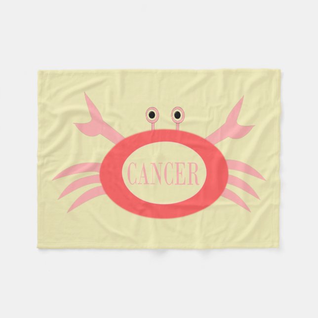 Cancer Star Sign Crab Fleece Blanket (Front (Horizontal))