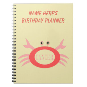 Cancer Star Sign Crab Notebook