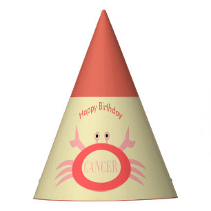 Cancer Star Sign Crab Party Hat