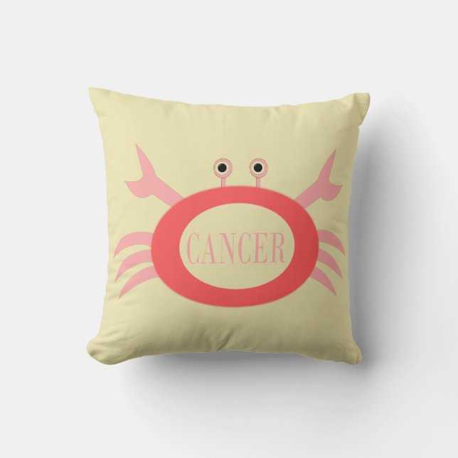 Cancer Star Sign Crab Pillow (Front)