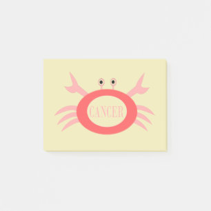 Cancer Star Sign Crab Post it notes Pad