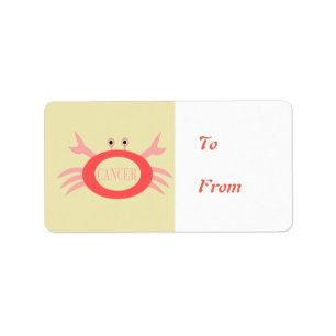 Cancer Star Sign Crab Present Labels