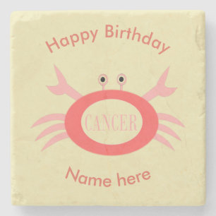 Cancer Star Sign Crab Stone Coaster