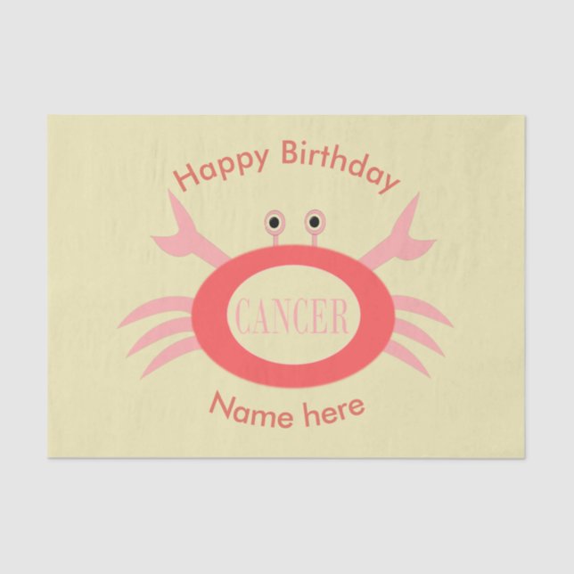 Cancer Star Sign Crab Tissue Paper (Front)