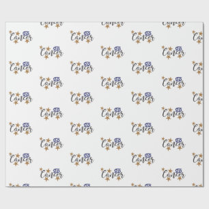 Cancer Star Sign Wrapping Paper White Background