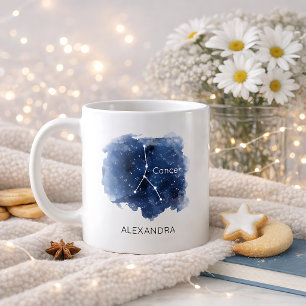 Cancer Starry Night Constellation Custom Name Coffee Mug