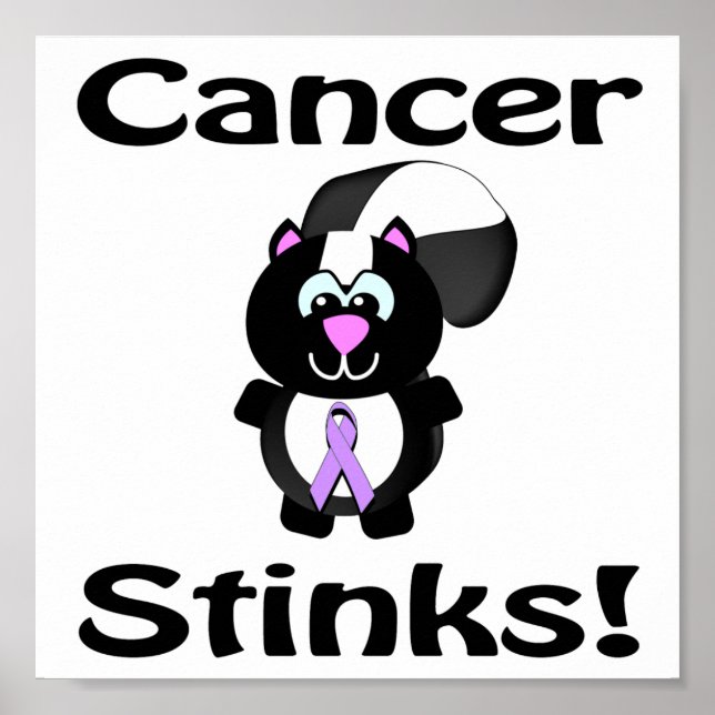 Cancer Stinks Skunk Awareness Design Poster (Front)