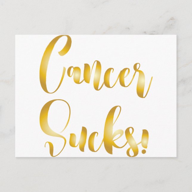 cancer sucks gold  fancy font postcard (Front)