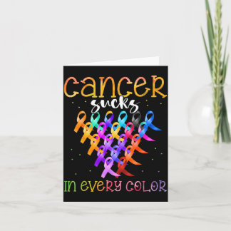Cancer Sucks In Every Colour Ribbons Support Hope Card