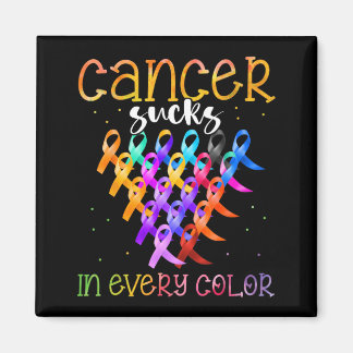 Cancer Sucks In Every Colour Ribbons Support Hope Magnet