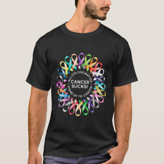 Cancer Sucks In Every Colour Shirt Cancer Ribbon C