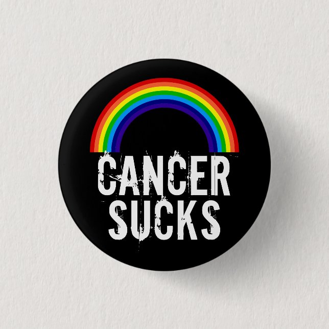 Cancer Sucks (Rainbow) Button (Front)