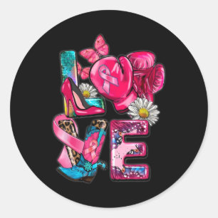 Cancer Support Shirt Breast Cancer Awareness Classic Round Sticker