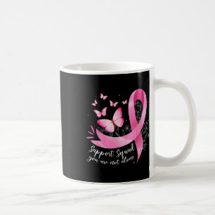 Cancer Support Squad Awareness Pink Ribbon Butterf Coffee Mug