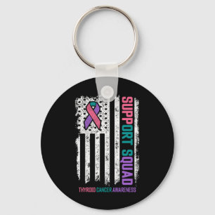 Cancer Support Squad Thyroid Cancer Awareness Key Ring