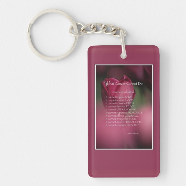 Cancer Support, What Cancer Cannot Do, Flowers Key Ring (Front)