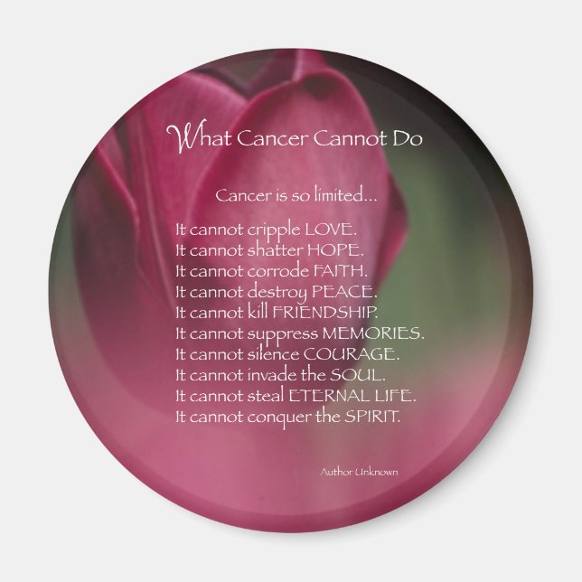 Cancer Support, What Cancer Cannot Do, Flowers Magnet (Front)