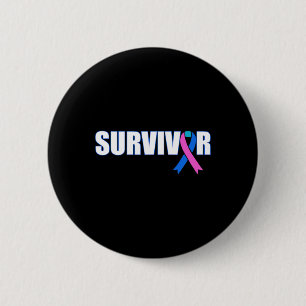 Cancer Survivor - Awareness Ribbon 6 Cm Round Badge