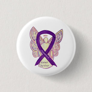 Cancer Survivor Awareness Ribbon Angel Custom Pins