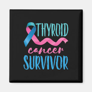 Cancer Survivor Awareness Ribbon Teal Pink Blue  Magnet