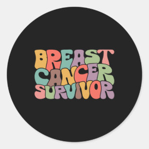 Cancer Survivor Awareness Warrior Support Pink Rib Classic Round Sticker