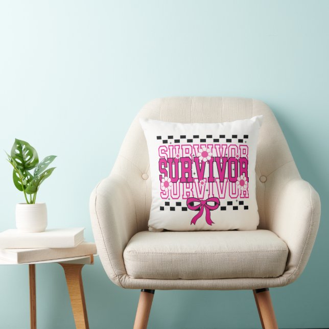 Cancer Survivor Breast Cancer Pink Cushion (Chair)