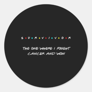 Cancer Survivor Breast Lung Skin Colon Thyroid Awa Classic Round Sticker