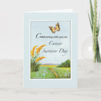 Cancer Survivor Day Congratulations with Butterfly