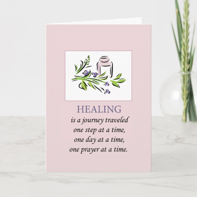 Cancer Survivor Day Feel Better Healing Soft Pink Card (Front)