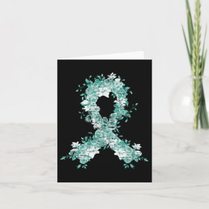 Cancer Survivor Gift Teal Ribbon Ovarian Cancer Aw Card
