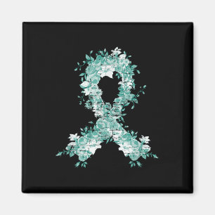 Cancer Survivor Gift Teal Ribbon Ovarian Cancer Aw Magnet