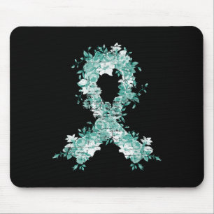 Cancer Survivor Gift Teal Ribbon Ovarian Cancer Aw Mouse Pad