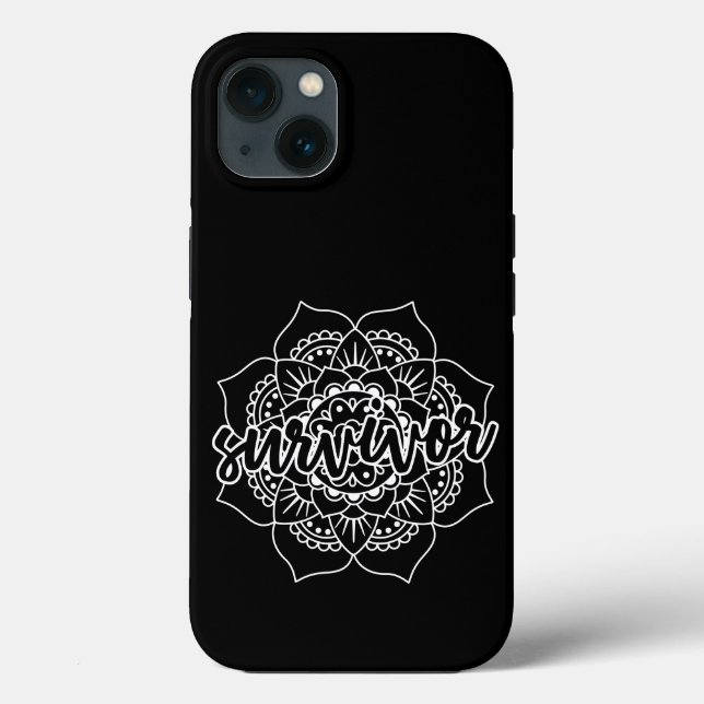 Cancer Survivor Mandala in White Case-Mate iPhone Case (Back)