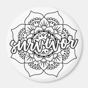 Cancer Survivor Mandala Magnet