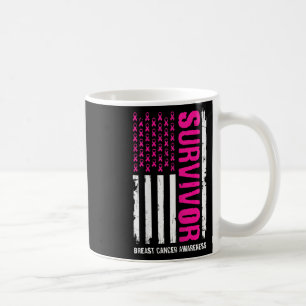Cancer Survivor Month Usa Flag Breast Cancer Survi Coffee Mug