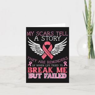Cancer Survivor My Scar Tell Story Awareness Women Card