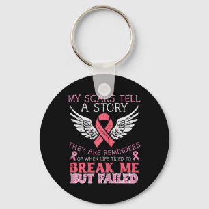 Cancer Survivor My Scar Tell Story Awareness Women Key Ring
