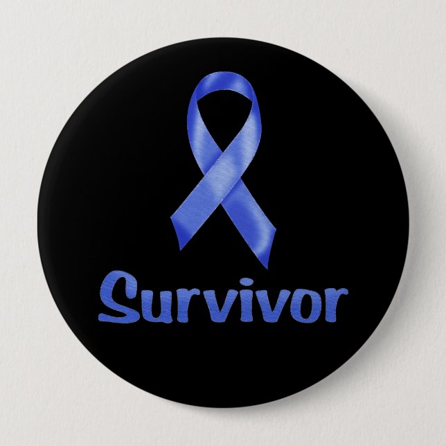 Cancer Survivor Navy 10 Cm Round Badge (Front)