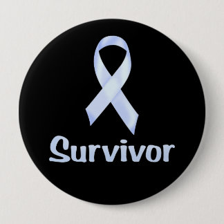 Cancer Survivor Pale Blue 10 Cm Round Badge