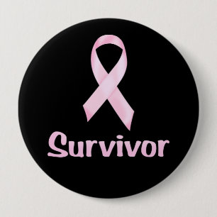 Cancer Survivor Pink 10 Cm Round Badge