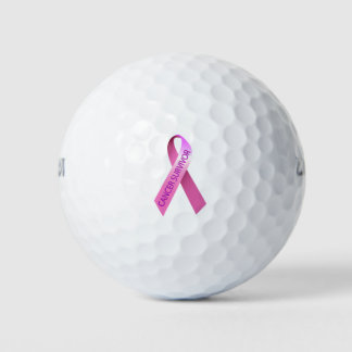 Cancer survivor pink ribbon golf balls