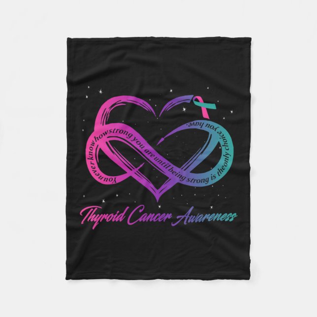 Cancer Survivor Support Thyroid Cancer Warrior  Fleece Blanket (Front)