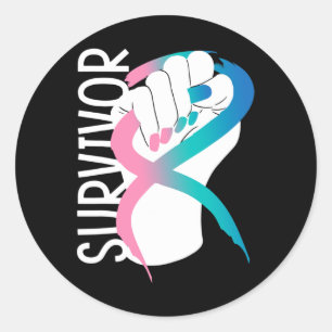 Cancer Survivor Thyroid Cancer Awareness Month Classic Round Sticker