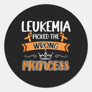 Cancer Survivor Warrior Girls Fight Leukaemia Canc Classic Round Sticker