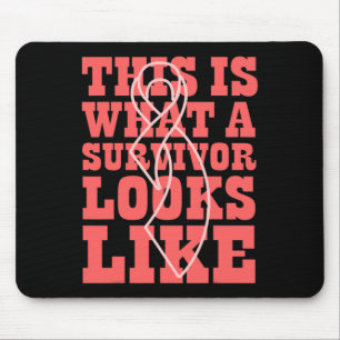 CANCER SURVIVOR World Cancer Day Gift Pink Ribbon  Mouse Pad