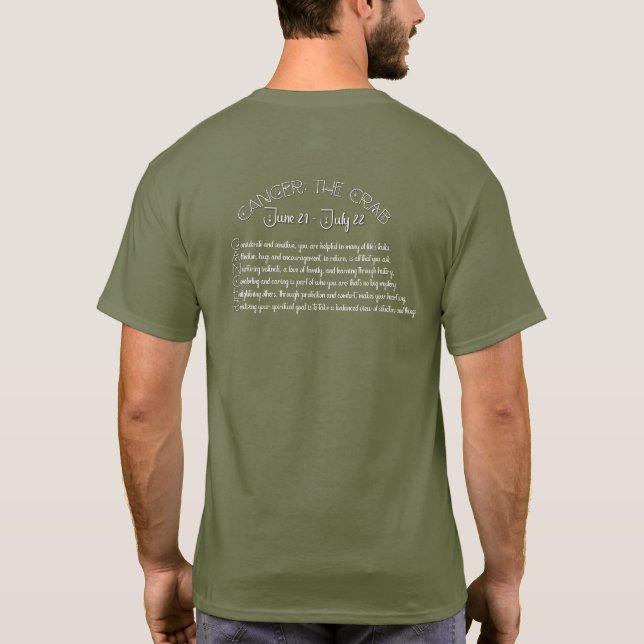 Cancer T-Shirt – Army Green (Back)