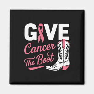 Cancer The Boot Cowgirl Breast Cancer Pink Ribbon Magnet