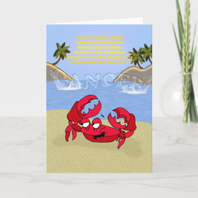 Cancer the crab, birthday card, cancerian card (Front)
