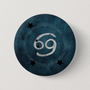 Cancer the Crab black silver zodiac constellation 6 Cm Round Badge